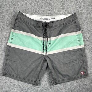 Element Water Shorts Board Shorts Surfing -Skateboarding Size 36 Gray‎ Green